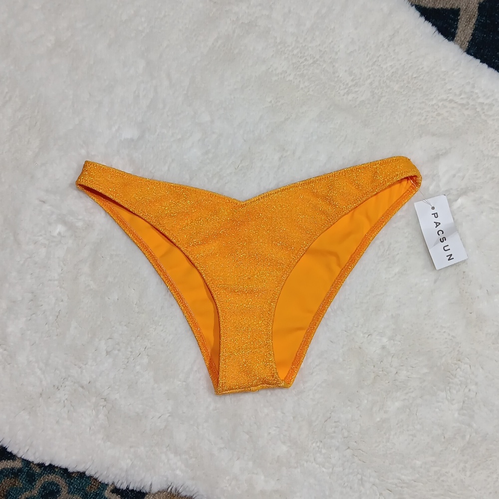 New pacsun Kendall & Kylie orange cheeky bikini bottom sz small